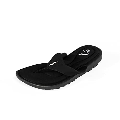 NORTY Damen-Fußbett-Sandalen aus Memory-Schaum, Strand, Pool, Dusche, Größe S, Schwarz 2, 40.5 EU von NORTY