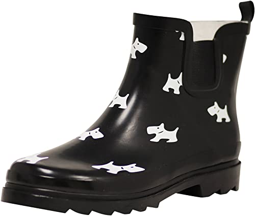 NORTY - Damen-Regenstiefel, wasserdicht, für den Winter, Frühling, Gartenstiefel, Scotty Dogs, 38 EU von NORTY