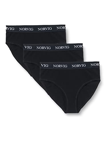 NORVIG Damen Norvig 3-pack Maxi Black Briefs, Schwarz, L EU von NORVIG