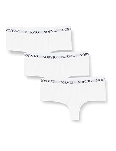 NORVIG Damen Norvig 3-pack White Hipster Panties, Weiß, M EU von NORVIG