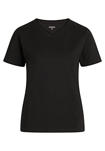 NORVIG Damen Norvig Ladies V-neck T-shirt S/S Black T Shirt, Schwarz, S EU von NORVIG