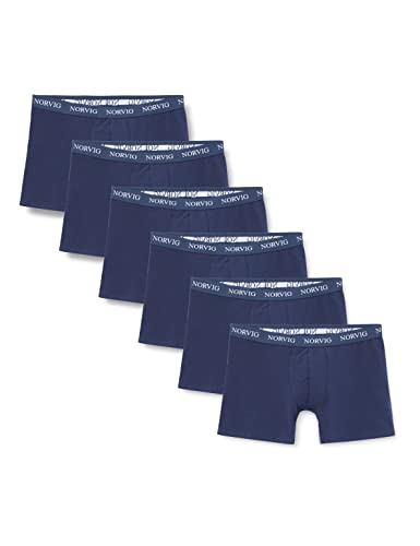 NORVIG Men's 6-Pack Mens Tights Navy Boxer Shorts, M von NORVIG