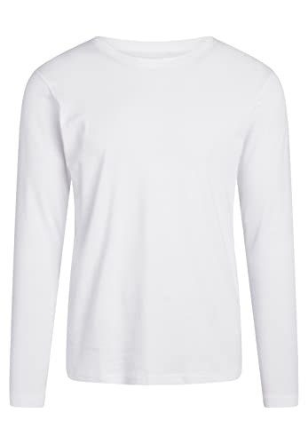 NORVIG Men's O-Neck L/S, Rib Cotton, White T-Shirt, 3XL von NORVIG