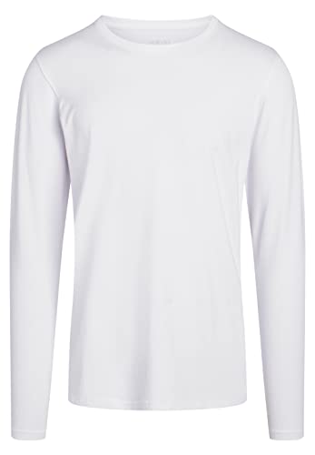 NORVIG Men's O-Neck L/S White T-Shirt, L von NORVIG