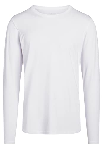 NORVIG Men's O-Neck L/S White T-Shirt, M von NORVIG