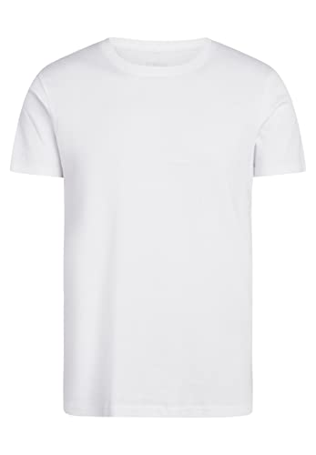 NORVIG Men's O-Neck S/S, Rib Cotton White T-Shirt, 3XL von NORVIG