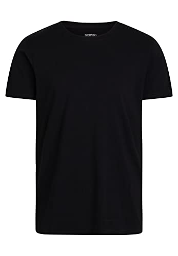 NORVIG Men's O-Neck S/S Black T-Shirt, 3XL von NORVIG