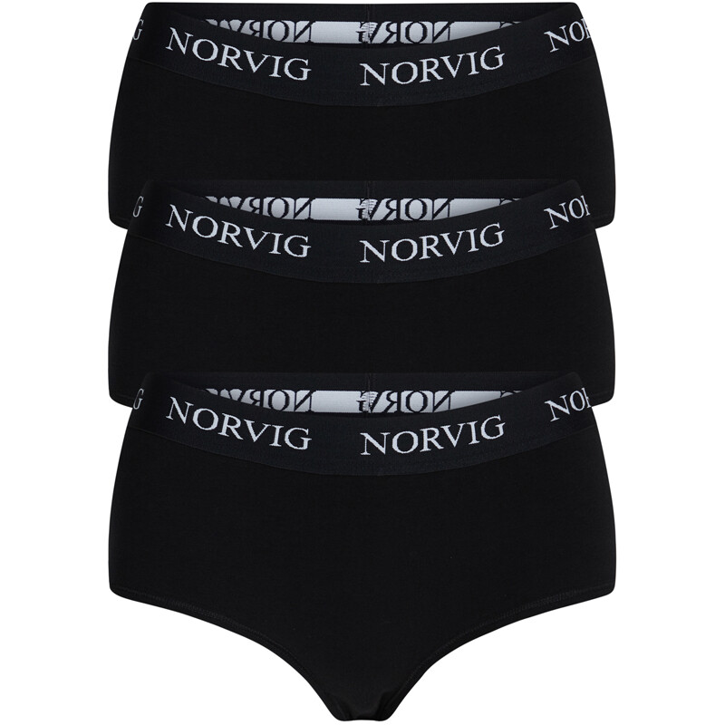 Norvig 3-pack Hipster Slip, Farbe: Schwarz, Größe: L, Damen von NORVIG