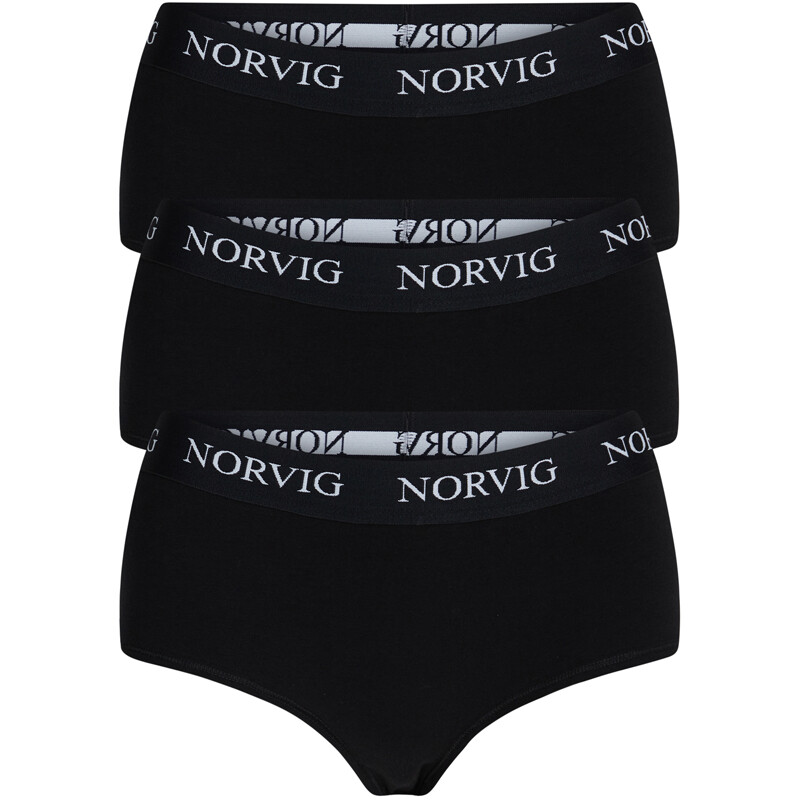 Norvig 3-pack Hipster Slip, Farbe: Schwarz, Größe: S, Damen von NORVIG