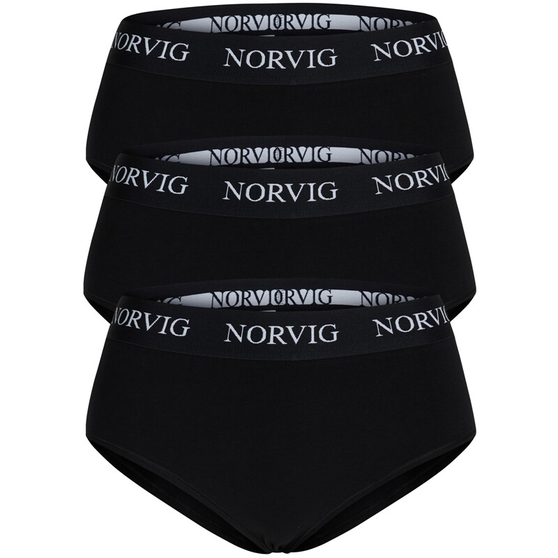 Norvig 3-pack Maxi Slip, Farbe: Schwarz, Größe: M, Damen von NORVIG