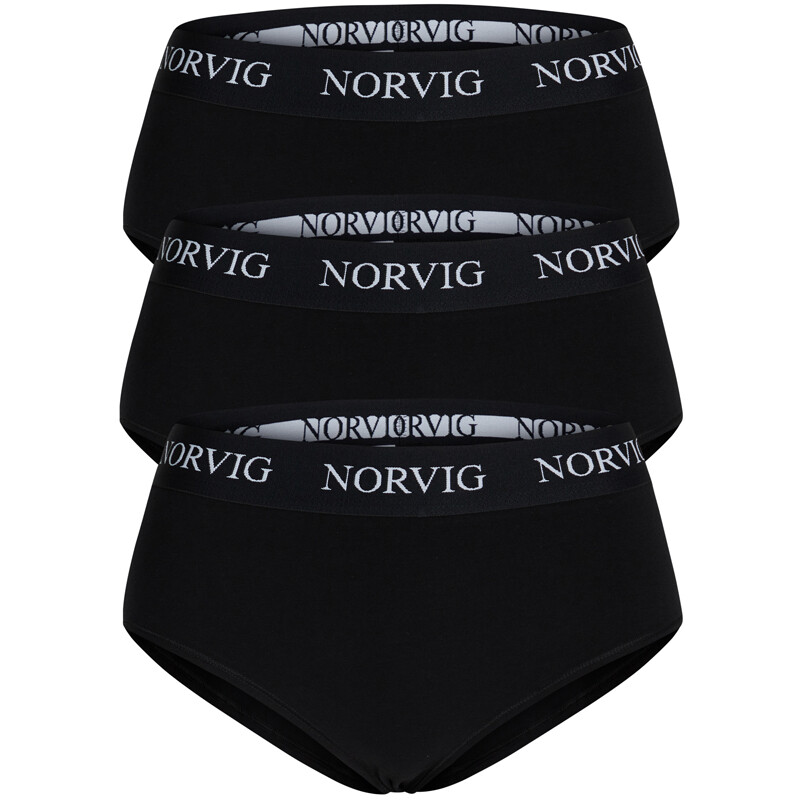 Norvig 3-pack Maxi Slip, Farbe: Schwarz, Größe: XS, Damen von NORVIG