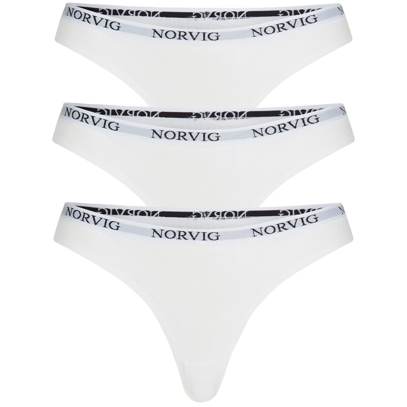 Norvig 3-pack String Slip, Farbe: Weiß, Größe: L, Damen von NORVIG