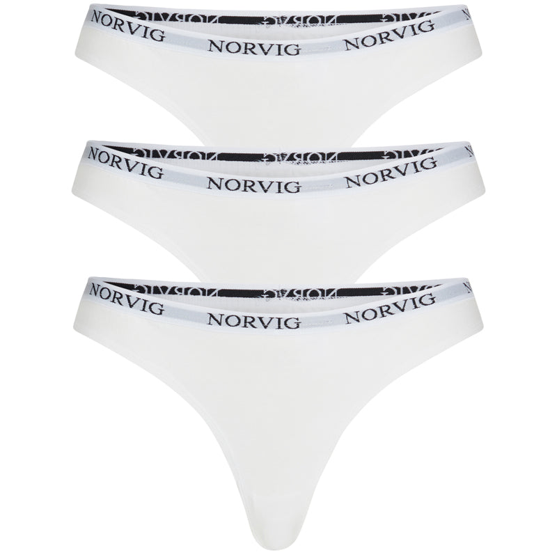 Norvig 3-pack String Slip, Farbe: Weiß, Größe: XL, Damen von NORVIG