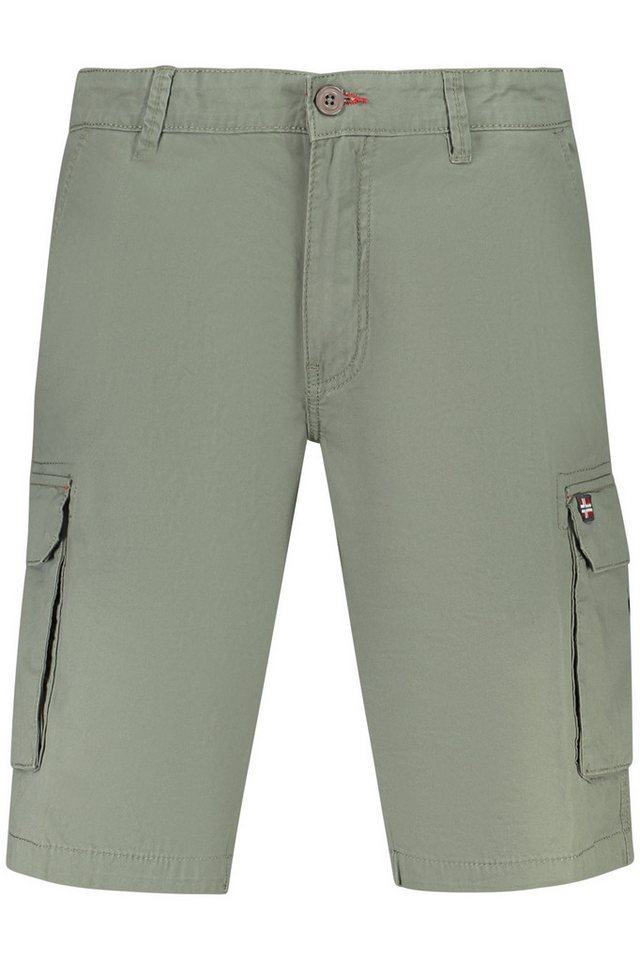 NORWAY 1963 5-Pocket-Hose Grüne Herren Bermuda-Shorts mit Taschen und Aufnähern – Cargo-Styl von NORWAY 1963