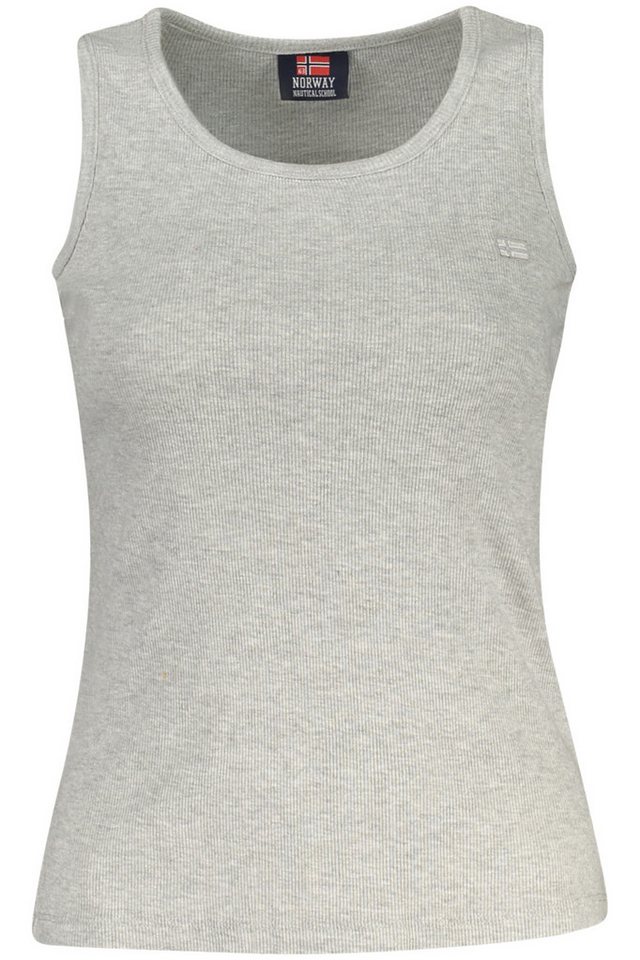NORWAY 1963 Blusenshirt Stylisches Damen Tanktop Grau mit Logo-Stickerei - von NORWAY 1963
