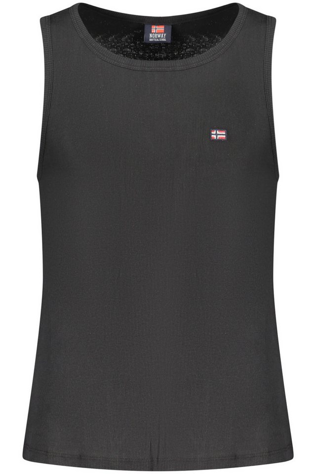 NORWAY 1963 Langarmhemd Elegantes Herren Tanktop schwarz mit Stickerei und Logo-Details von NORWAY 1963