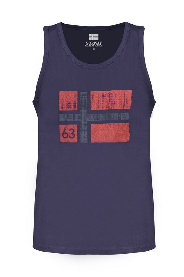 NORWAY 1963 Langarmhemd Herren Tanktop Blau mit Druck – Breite Schultern & Rundhalsausschnit von NORWAY 1963