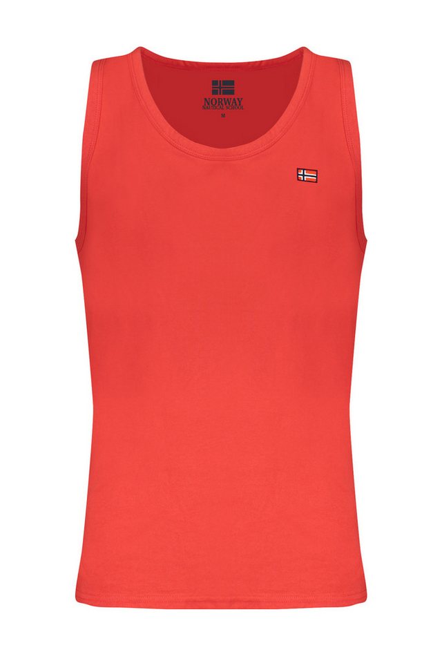 NORWAY 1963 Langarmhemd Herren Tanktop Rot: Breite Träger & Rundhals mit Stickerei von NORWAY 1963