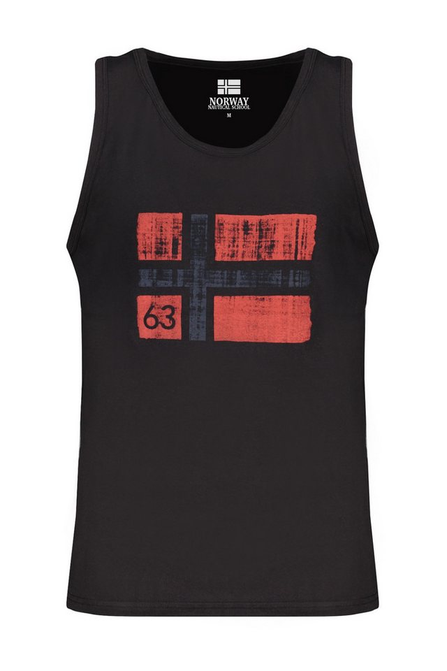 NORWAY 1963 Langarmhemd Schwarzes Herren-Tanktop mit Rundhalsausschnitt und Logo-Druck von NORWAY 1963