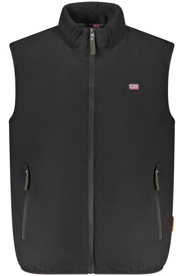 NORWAY 1963 Outdoorjacke Ärmellose Herrenjacke Schwarz mit Fleecefutter und Taschen von NORWAY 1963