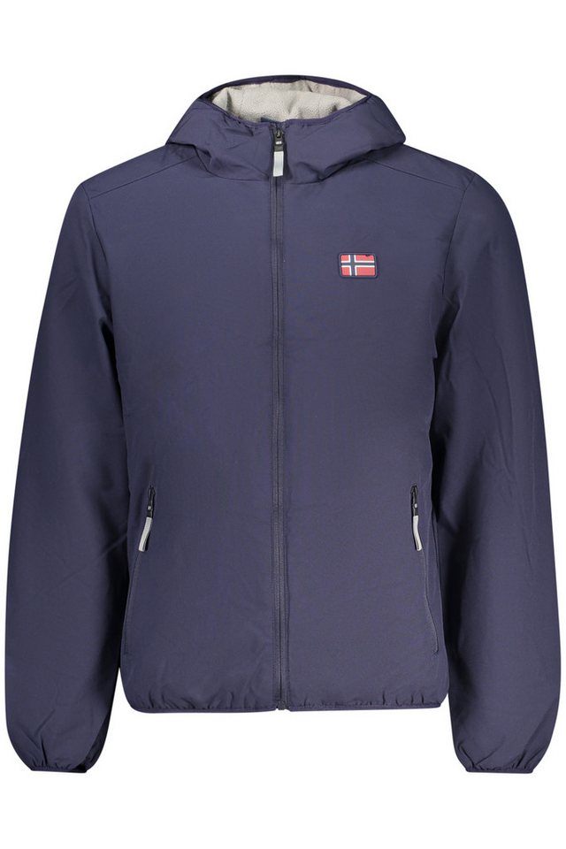 NORWAY 1963 Outdoorjacke Blaue Herrenjacke mit Kapuze, Applikation und Taschen - Stylisch & Pra von NORWAY 1963