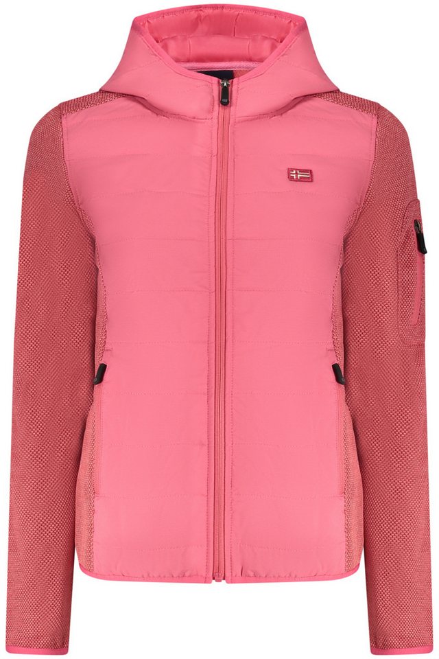 NORWAY 1963 Outdoorjacke Damen Fleecejacke mit Kapuze und Taschen - Pink, Kontrastdetails von NORWAY 1963