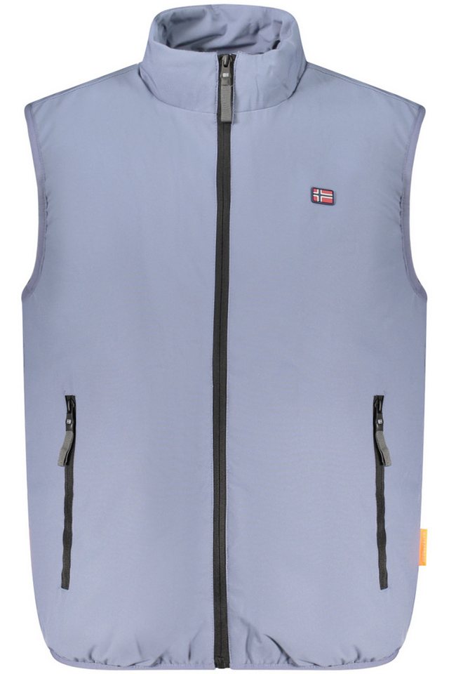 NORWAY 1963 Outdoorjacke Herren Fleece-Weste Blau mit Applikation & Reißverschluss von NORWAY 1963