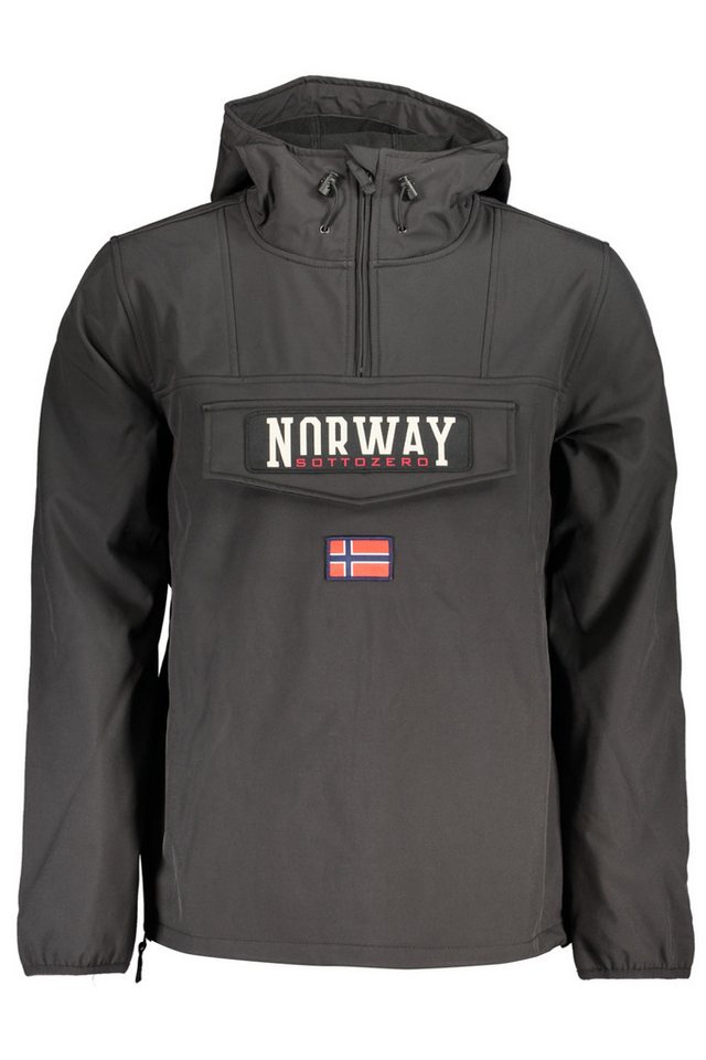 NORWAY 1963 Outdoorjacke Herren Softshell-Sportjacke Schwarz mit Kapuze und Taschen von NORWAY 1963