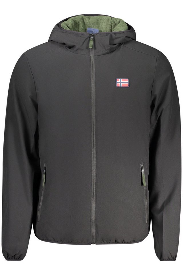 NORWAY 1963 Outdoorjacke Herren schwarze Jacke mit Kapuze und Applikation - Praktisch & Stilvol von NORWAY 1963