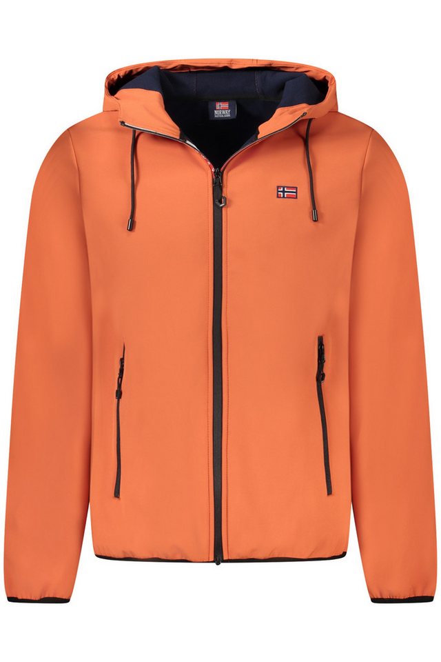 NORWAY 1963 Outdoorjacke Orange Herren-Softshelljacke mit Kapuze und blauen Kontrastdetails von NORWAY 1963