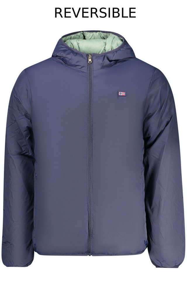 NORWAY 1963 Outdoorjacke Wendbare blaue Herrenjacke mit Kapuze und Applikation von NORWAY 1963
