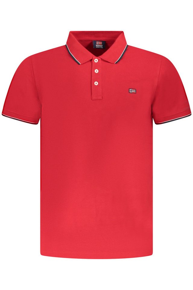 NORWAY 1963 Poloshirt Herren Kurzarm Polo in Rot mit Kontrastdetails und von NORWAY 1963