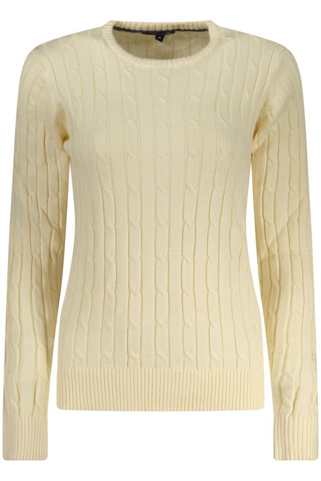 NORWAY 1963 Strickpullover Damenpullover Weiß mit Zopfmuster und Rundhals – Stilvolles Design von NORWAY 1963