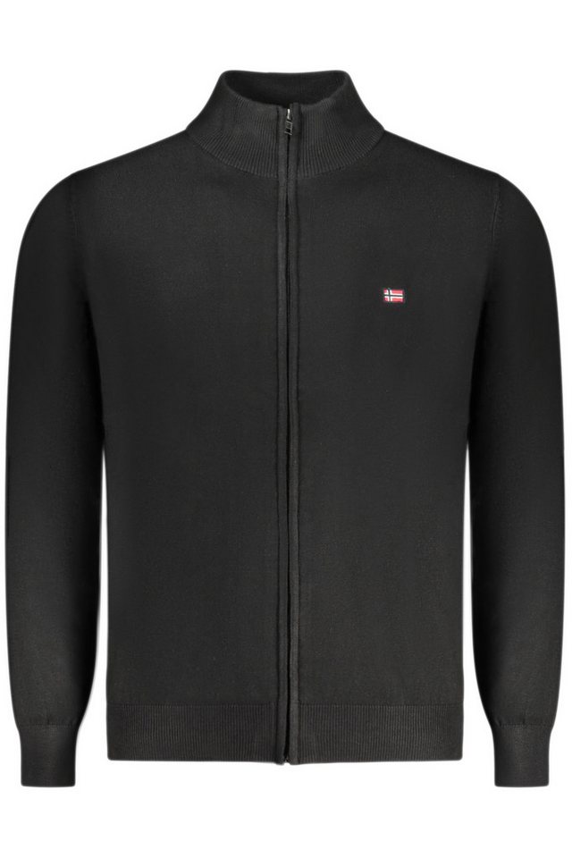 NORWAY 1963 Strickpullover Eleganter Herren-Cardigan: Schwarze Strickjacke mit Reißverschluss & von NORWAY 1963