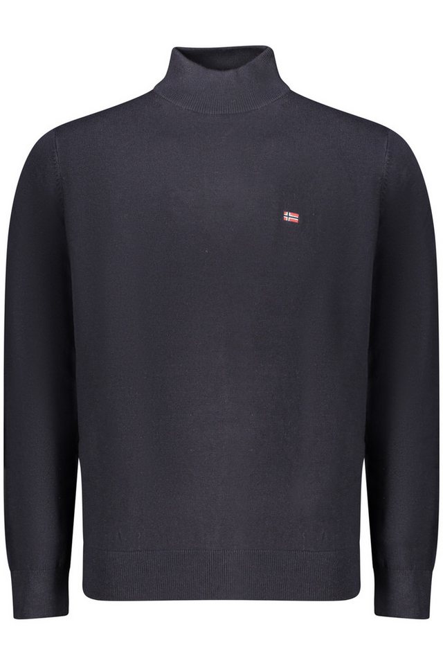 NORWAY 1963 Strickpullover Herrenhemd Blau mit Stickerei - Eleganter Look mit hohem Kragen von NORWAY 1963