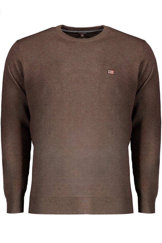 NORWAY 1963 Strickpullover Herrenpullover Braun von 1963: Langarmshirt mit Stickerei-Details von NORWAY 1963