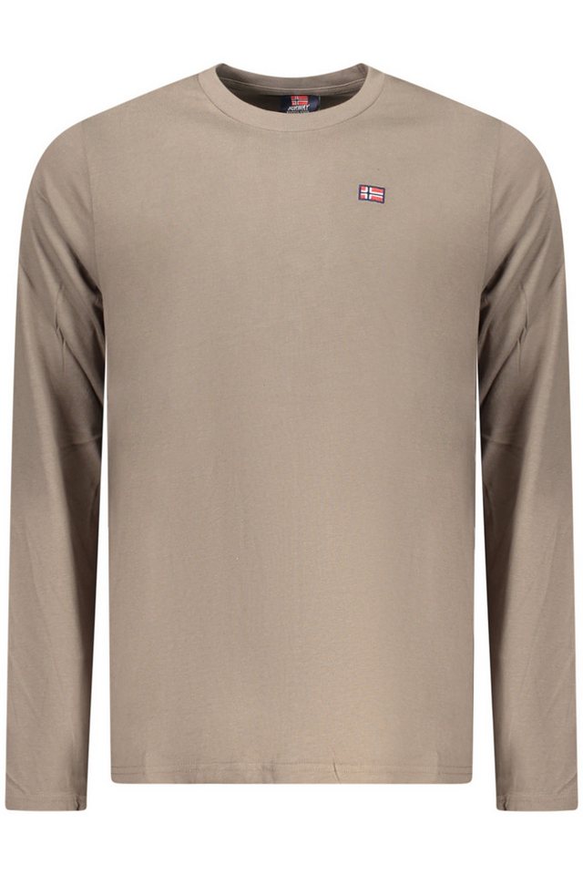 NORWAY 1963 T-Shirt Herren Langarmshirt Braun mit Rundhals & von NORWAY 1963