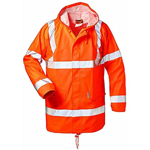 PU-Stretch Regenjacke Finn - Norway Orange in verschiedenen Größen EN ISO 20471 Klasse 3 (L) von NORWAY