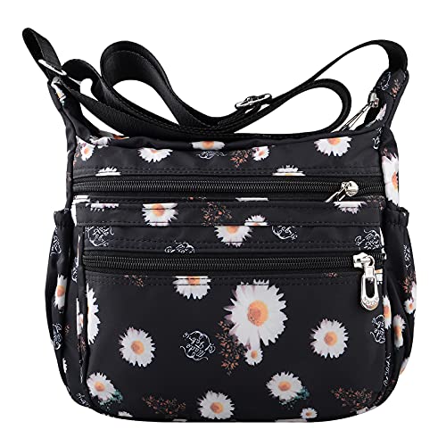 NOTAG Damen Umhängetasche Wasserdicht Nylon Schultertasche Multi Tasche Messengertasche (T) von NOTAG