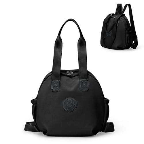 NOTAG Handtasche Damen, Große Kapazität Shopper 2 in 1 Rucksack Wasserdicht Nylon Schultertasche (Schwarz, L) von NOTAG