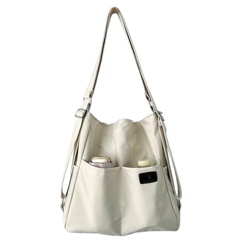 NOTAG Handtasche Damen, Multi-Tasche Shopper 2 in 1 Rucksack Wasserdicht Nylon Schultertasche Umhängetasche (Beige) von NOTAG