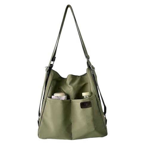 NOTAG Handtasche Damen, Multi-Tasche Shopper 2 in 1 Rucksack Wasserdicht Nylon Schultertasche Umhängetasche (Grün) von NOTAG