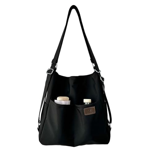 NOTAG Handtasche Damen, Multi-Tasche Shopper 2 in 1 Rucksack Wasserdicht Nylon Schultertasche Umhängetasche (Schwarz) von NOTAG