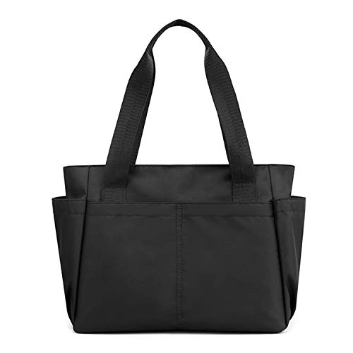 NOTAG Nylon Shopper Damen, Leicht Multi-Tasche Handtasche Wasserdicht Groß Umhängetasche (Schwarz) von NOTAG
