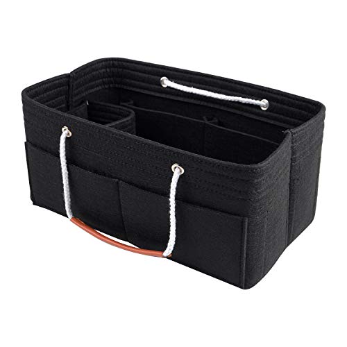 NOTAG Taschenorganizer für Handtaschen, Filz Handtasche Tasche Organizer für Tote mit Griff (Schwarz, M) von NOTAG