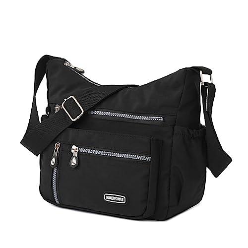 NOTAG Umhängetasche Damen, Leichte Casual Schultertasche Multifunktionale Wasserdichte Nylon Sporttasche Reisetasche von NOTAG