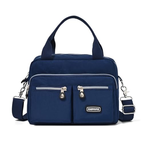 NOTAG Umhängetasche Damen, Wasserdicht Nylon Schultertasche Klein Henkeltasche mit Mehrere Taschen (Blau) von NOTAG