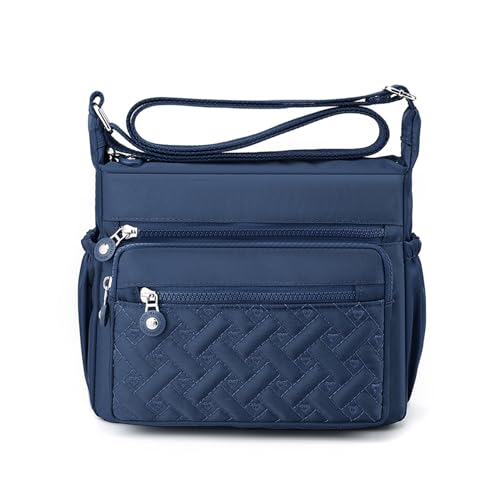 NOTAG Umhängetasche Damen, Wasserdicht Nylon Schultertasche Leicht Multi Taschen Handtasche Messenger Bag (Navy blau) von NOTAG