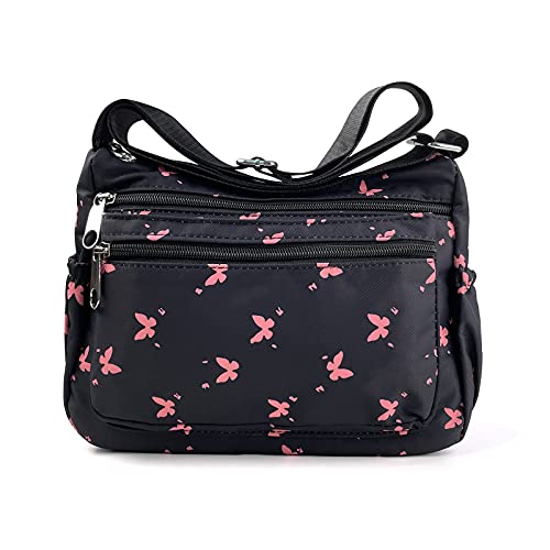 NOTAG Umhängetasche Damen, Wasserdicht Nylon Schultertasche Reise Mehrfachtasche Messenger Bag (HHD) von NOTAG