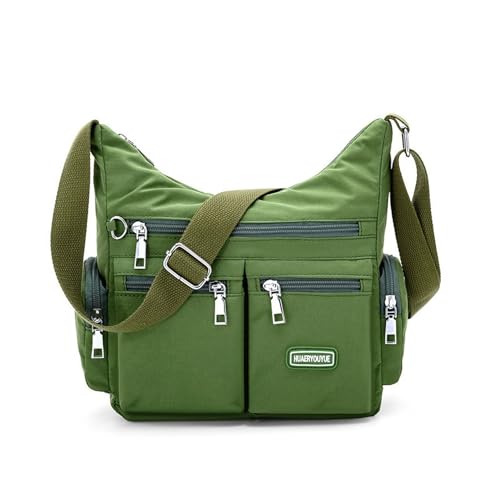 NOTAG Umhängetasche Damen Leichte Mehrfach-Taschen Handtasche Wasserdicht Nylon Damen Sportliche Schultertasche (Grün) von NOTAG